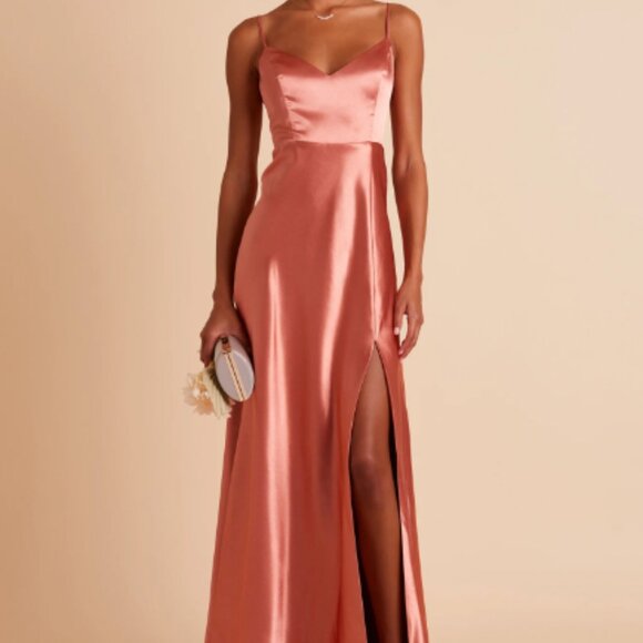 Birdy Grey Dresses & Skirts - NWT Birdy Grey / Jay Dress /  Shiny Satin Terracotta - Size S